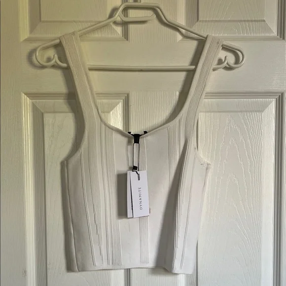 Dynamite Ivory Ribbed Tank Top - Picture 2 of 2